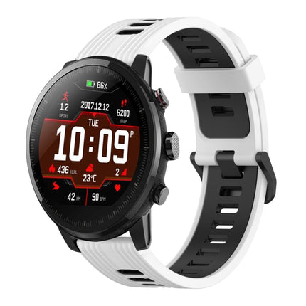 22mm Vertical Pattern Two-Color Silicone Watch Band, For Amazfit Pace, For Amazfit Stratos