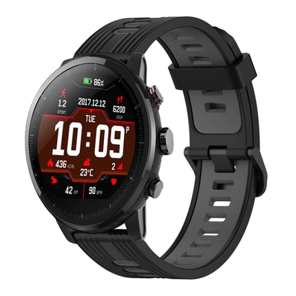 22mm Vertical Pattern Two-Color Silicone Watch Band, For Amazfit Pace, For Amazfit Stratos