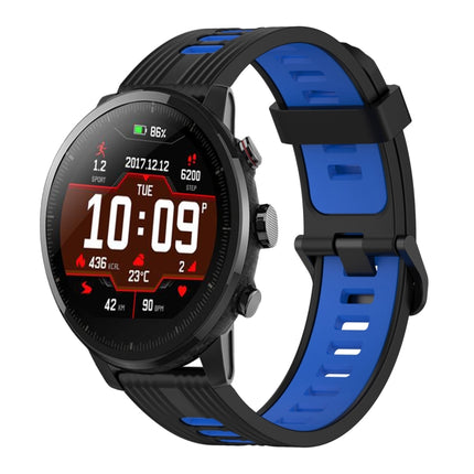 22mm Vertical Pattern Two-Color Silicone Watch Band, For Amazfit Pace, For Amazfit Stratos