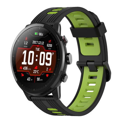 22mm Vertical Pattern Two-Color Silicone Watch Band, For Amazfit Pace, For Amazfit Stratos