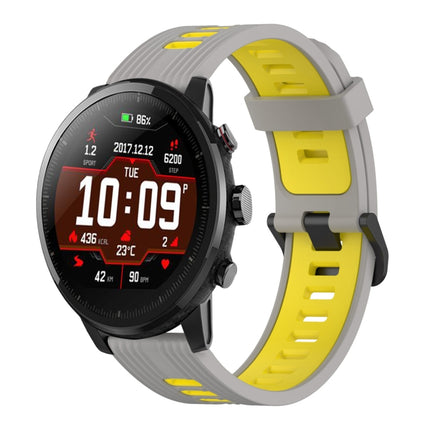 22mm Vertical Pattern Two-Color Silicone Watch Band, For Amazfit Pace, For Amazfit Stratos