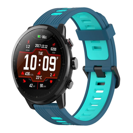22mm Vertical Pattern Two-Color Silicone Watch Band, For Amazfit Pace, For Amazfit Stratos