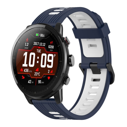 22mm Vertical Pattern Two-Color Silicone Watch Band, For Amazfit Pace, For Amazfit Stratos