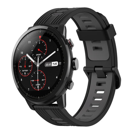 22mm Vertical Pattern Two-Color Silicone Watch Band, For Amazfit 2 Stratos, For  Amazfit Z