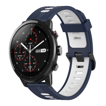 22mm Vertical Pattern Two-Color Silicone Watch Band, For Amazfit 2 Stratos, For  Amazfit Z