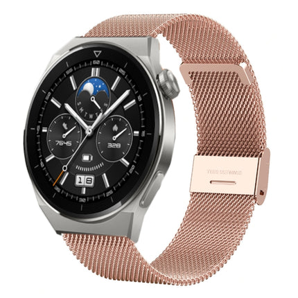 Milan Steel Mesh Double Buckle Watch Band, For Huawei Watch GT 3 Pro 46mm 22mm, For Huawei Watch GT 3 Pro 43mm 20mm