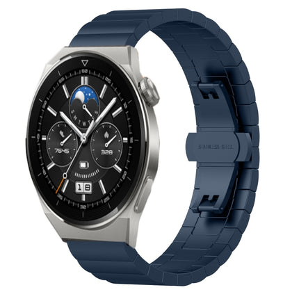 22mm One Bead Butterfly Buckle Metal Steel Watch Band, For Huawei Watch GT 3 Pro 46mm