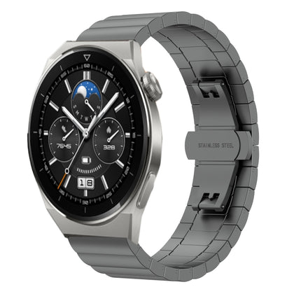 22mm One Bead Butterfly Buckle Metal Steel Watch Band, For Huawei Watch GT 3 Pro 46mm