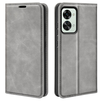 For OnePlus Nord 2T 5G Retro-skin Magnetic Suction Flip Leather Phone Case, For OnePlus Nord 2T 5G