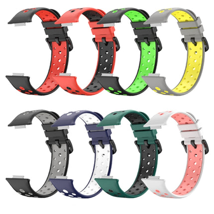 Two-Color Perforated Silicone Watch Band, For Huawei Watch Fit 2
