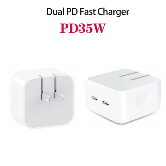 PD 35W Dual USB-C / Type-C Ports Charger for iPhone / iPad Series, US Plug, US Plug