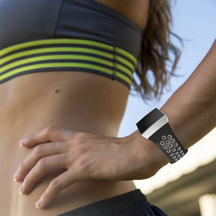 For Fitbit Ionic Breathable Two-tone Silicone Watch Band
