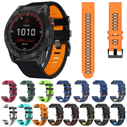 26mm Silicone Sports Two-Color Watch Band, For Garmin Fenix 7X