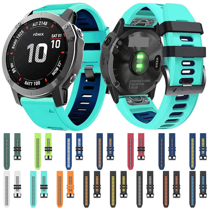26mm Silicone Sports Two-Color Watch Band, For Garmin Fenix 7X Solar