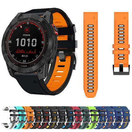 26mm Silicone Sports Two-Color Watch Band, For Garmin Fenix 7X Solar
