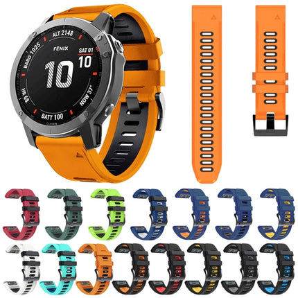 26mm Silicone Sports Two-Color Watch Band, For Garmin Tactix 7 Pro