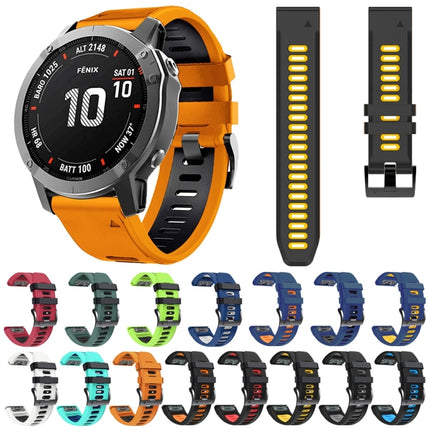 26mm Silicone Sports Two-Color Watch Band, For Garmin Tactix 7