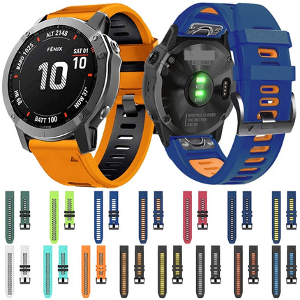26mm Silicone Sports Two-Color Watch Band, For Garmin Tactix 7