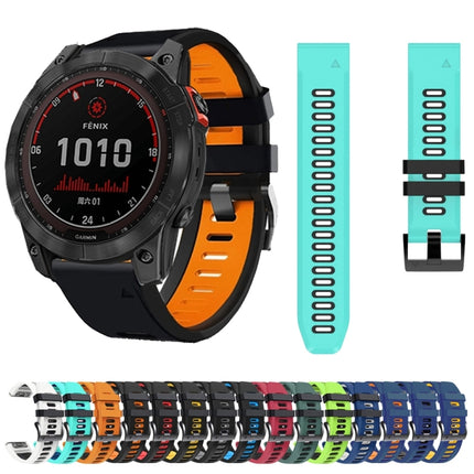 26mm Silicone Sports Two-Color Watch Band, For Garmin Fenix 6X
