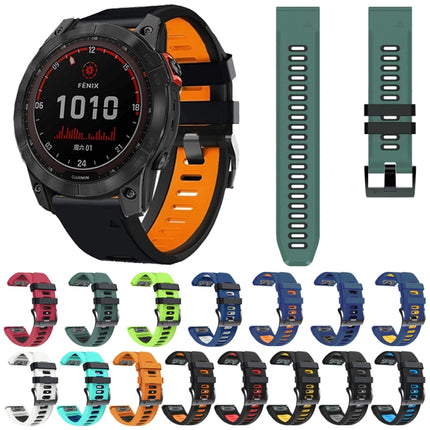 26mm Silicone Sports Two-Color Watch Band, For Garmin Fenix 5X