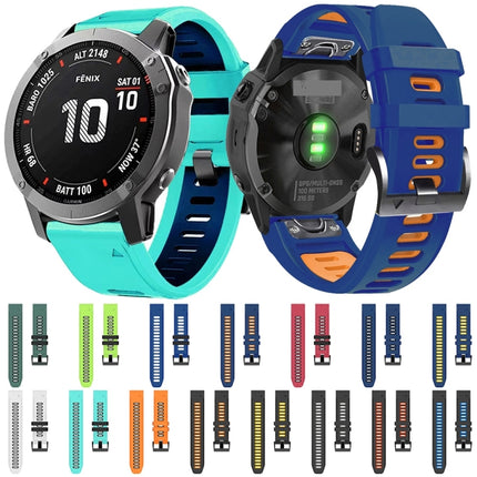 26mm Silicone Sports Two-Color Watch Band, For Garmin Fenix 5X