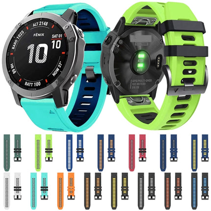 26mm Silicone Sports Two-Color Watch Band, For Garmin Fenix 5X Plus
