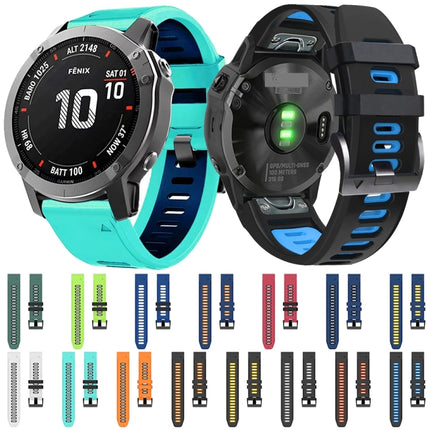 26mm Silicone Sports Two-Color Watch Band, For Garmin Fenix 3