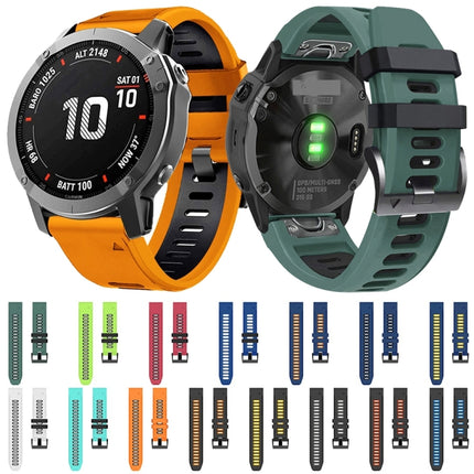 22mm Silicone Sports Two-Color Watch Band, For Garmin Fenix 7