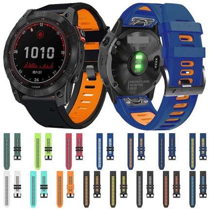 22mm Silicone Sports Two-Color Watch Band, For Garmin Descent G1