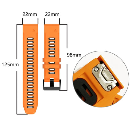 22mm Silicone Sports Two-Color Watch Band, For Garmin Descent G1