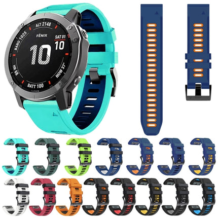 22mm Silicone Sports Two-Color Watch Band, For Garmin Instinct 2