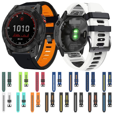 22mm Silicone Sports Two-Color Watch Band, For Garmin Instinct