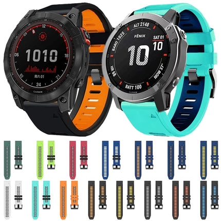 22mm Silicone Sports Two-Color Watch Band, For Garmin Approach S62
