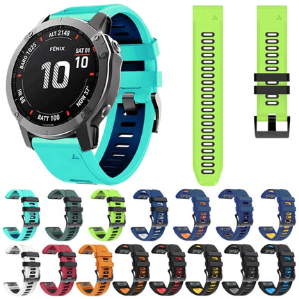 22mm Silicone Sports Two-Color Watch Band, For Garmin Fenix 6