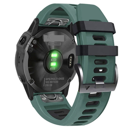 22mm Silicone Sports Two-Color Watch Band, For Garmin Fenix 6 Pro