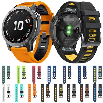 22mm Silicone Sports Two-Color Watch Band, For Garmin Fenix 6 Pro