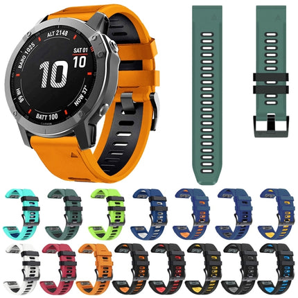 22mm Silicone Sports Two-Color Watch Band, For Garmin Fenix 6 Pro