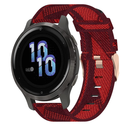 18mm Nylon Woven Watch Band, For Garmin Forerunner 255S, For Garmin Venu 2S, For Garmin Vivomove 3S