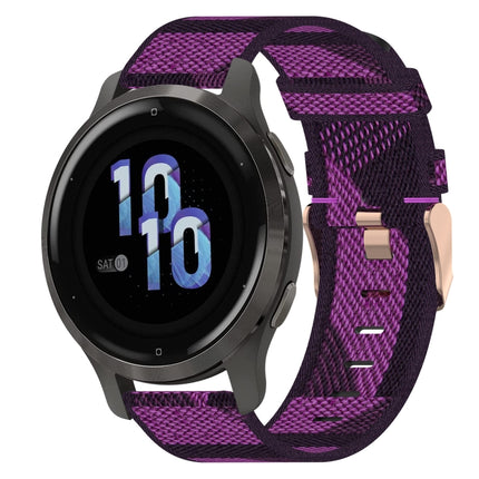 18mm Nylon Woven Watch Band, For Garmin Forerunner 255S, For Garmin Venu 2S, For Garmin Vivomove 3S