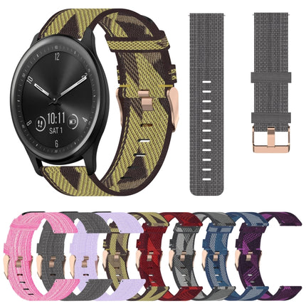 20mm Nylon Woven Watch Band, For Garmin Vivomove Sport, For Garmin Venu 2 Plus, For Garmin Approach S40