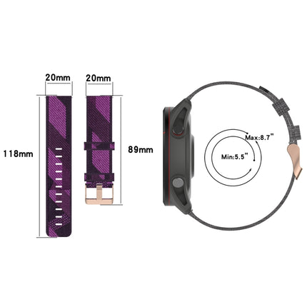 20mm Nylon Woven Watch Band, For Garmin Vivomove Sport, For Garmin Venu 2 Plus, For Garmin Approach S40