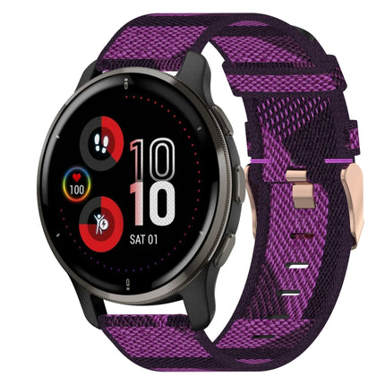 20mm Nylon Woven Watch Band, For Garmin Vivomove Sport, For Garmin Venu 2 Plus, For Garmin Approach S40