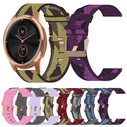 20mm Nylon Woven Watch Band, For Garmin VivoMove Luxe, For Garminmove Luxe, For Garmin VivoMove Style