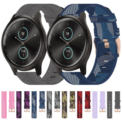 20mm Nylon Woven Watch Band, For Garmin Garminmove Style, For Garmin Vivomove, For Garmin Vivomove HR Sport