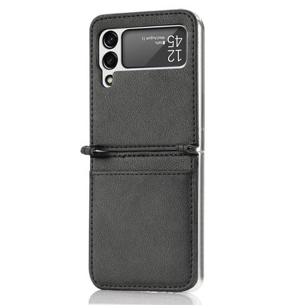Folding Litchi Texture Card Wallet Phone Case, For Samsung Galaxy Z Flip 4 5G