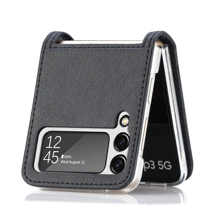 Folding Litchi Texture Card Wallet Phone Case, For Samsung Galaxy Z Flip 4 5G