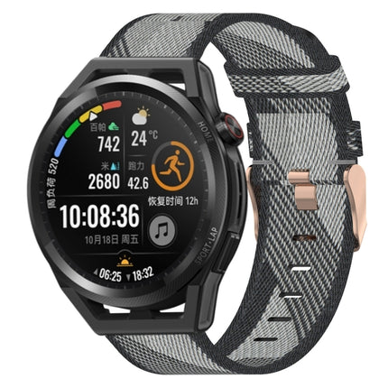 22mm Nylon Woven Watch Band, For Huawei Watch GT3 Pro 46mm, For Huawei Watch GT3 46mm, For Huawei Watch GT Runner