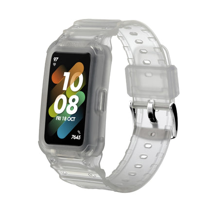 For Huawei Band 6 / 7 / Honor Band 6 JSM Integrated TPU Adjustable Elastic Watch Band, Pink, Black, Army Green, Translucent, Light Grey, Dark Blue