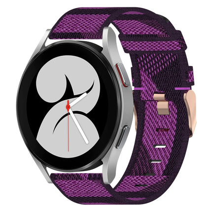 20mm Nylon Woven Watch Band, For Samsung Galaxy Watch 4 40mm, For Samsung Galaxy Watch 4 44mm, For Samsung  Galaxy Watch 4 Classic 42mm