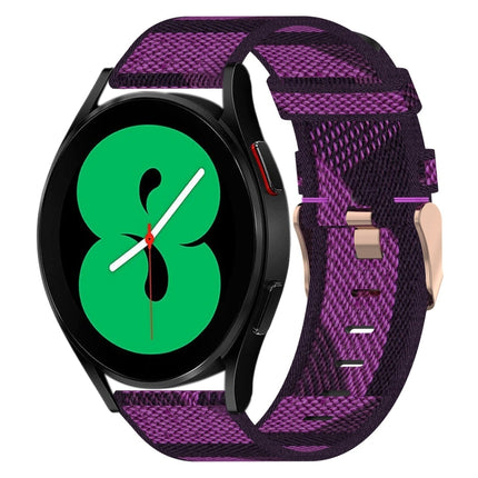 20mm Nylon Woven Watch Band, For Samsung Galaxy Watch 4 40mm, For Samsung Galaxy Watch 4 44mm, For Samsung  Galaxy Watch 4 Classic 42mm